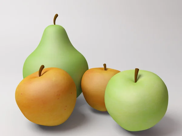 Äpfel und Birnen Stockbild