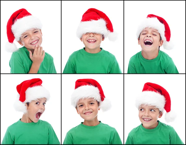 Bambino felice con cappello di Natale — Foto Stock
