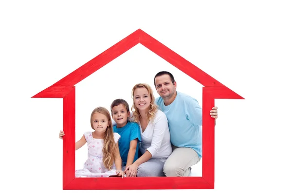 Familie in hun huis — Stockfoto