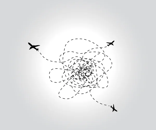 Üç uçan uçaklar. vektör — Stok Vektör