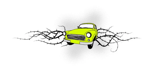 stock vector Retro illustration of old car. Vector