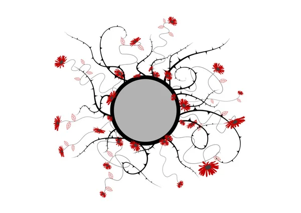 Fehér háttér piros virág. Vektor — Stock Vector
