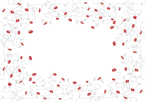 Kleine rode bloemen. vector kunst — Stockvector