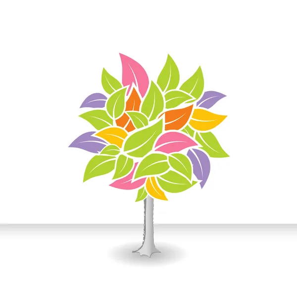 Δέντρο με πολύχρωμα φύλλα. διάνυσμα — Διανυσματικό Αρχείο