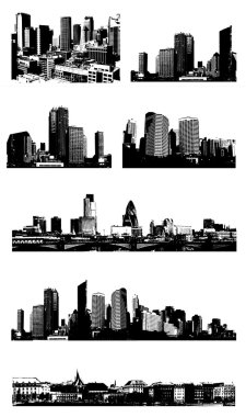 Set of cities. Vector clipart