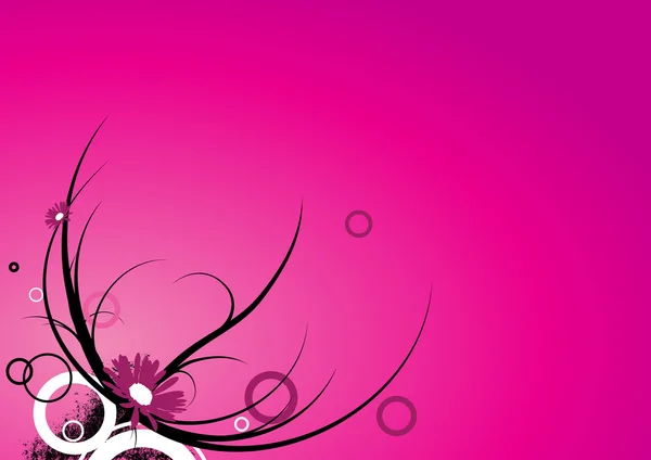 ピンクの花のイラスト。ベクトル — ストックベクタ