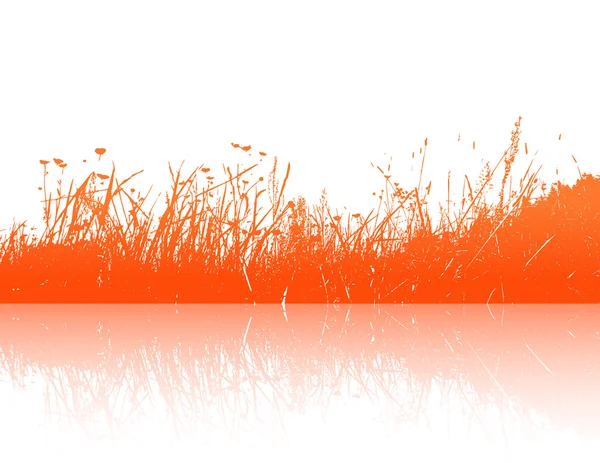 Reflejo de hierba naranja. Vector — Vector de stock