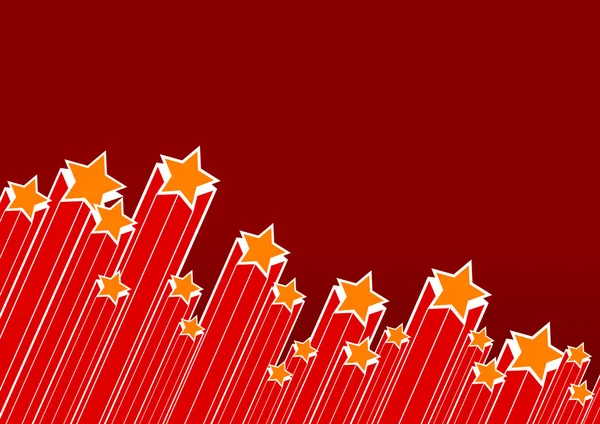 Partystars mit rotem Hintergrund. Vektor — Stockvektor