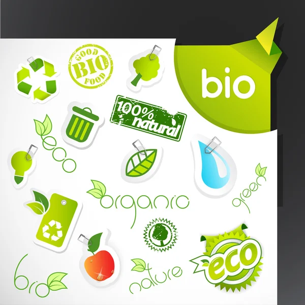 Conjunto de ícones ecológicos verdes . —  Vetores de Stock