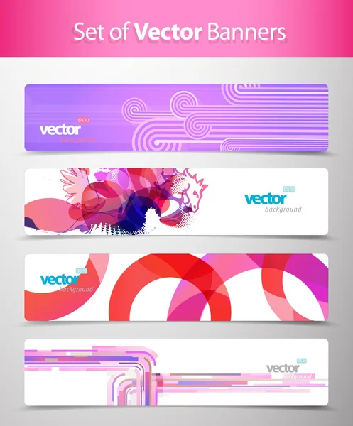 Conjunto de cabeceras web abstractas coloridas . — Archivo Imágenes Vectoriales