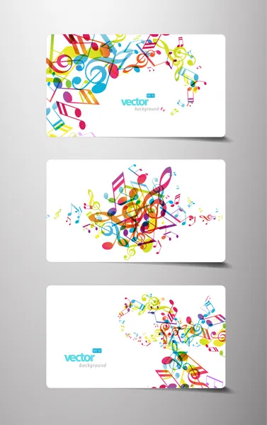 Ensemble de balises musicales abstraites colorées . — Image vectorielle