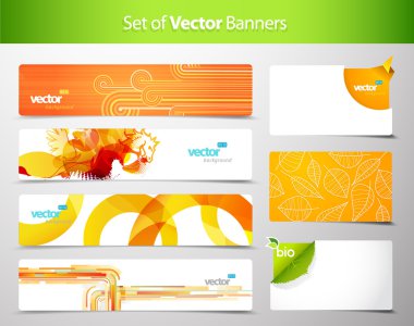 Set of abstract colorful web headers. clipart