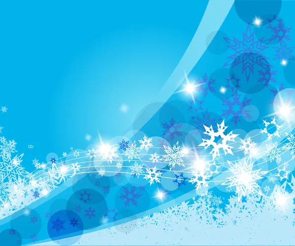 Fondo azul de Navidad con copos de nieve . — Archivo Imágenes Vectoriales