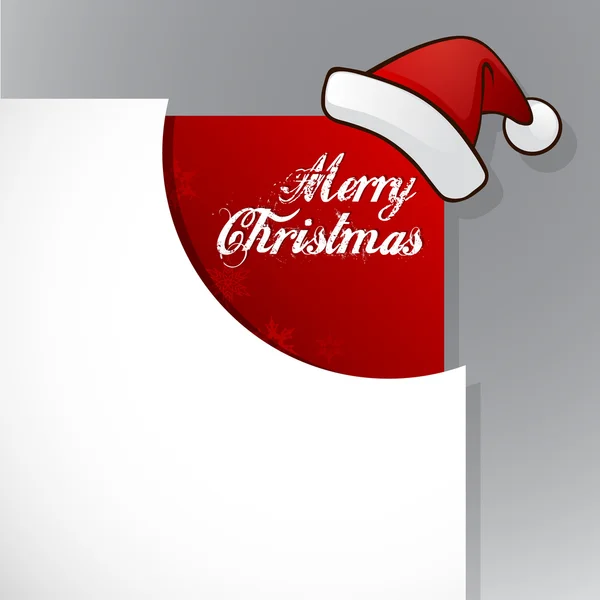 Coin de Noël avec chapeau et flocons de neige . — Image vectorielle