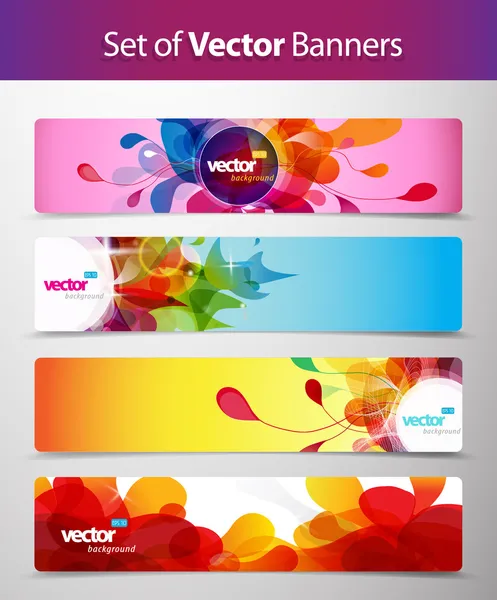 Set of abstract colorful web headers. — Stock Vector