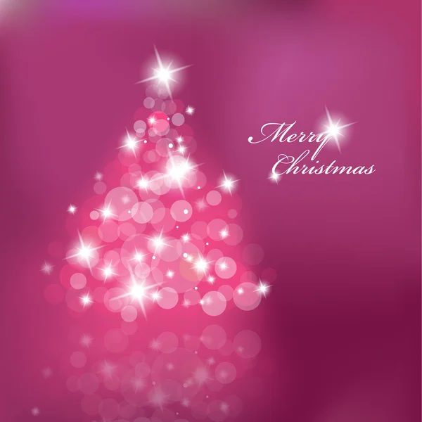 Albero di Natale con luci sfocate su sfondo viola . — Vettoriale Stock