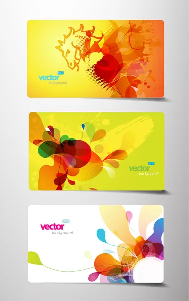 Conjunto de tarjetas de regalo coloridas abstractas del chapoteo . — Archivo Imágenes Vectoriales