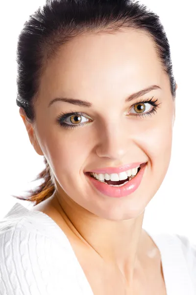 Портрет молодой счастливой улыбающейся женщины Лицензионные Стоковые Изображения