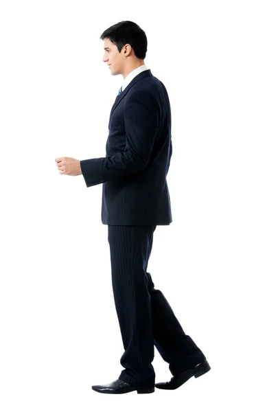 Cuerpo completo de hombre de negocios caminando, en blanco — Foto de Stock