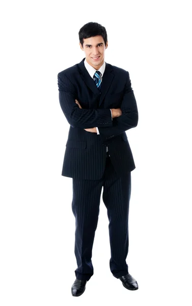 Full body portrait of businessman, isolated on white — Stock Photo, Image