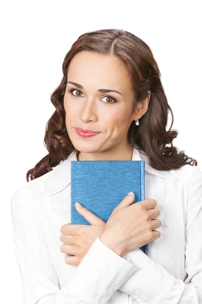 stock image Businesswoman with notepad or organizer, isolated