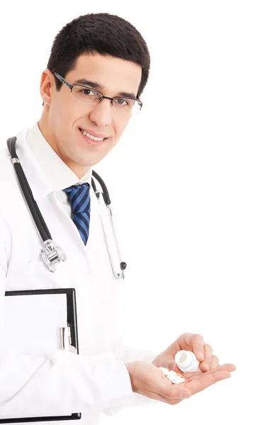 Doctor with medical drug, isolated — Stock Photo, Image