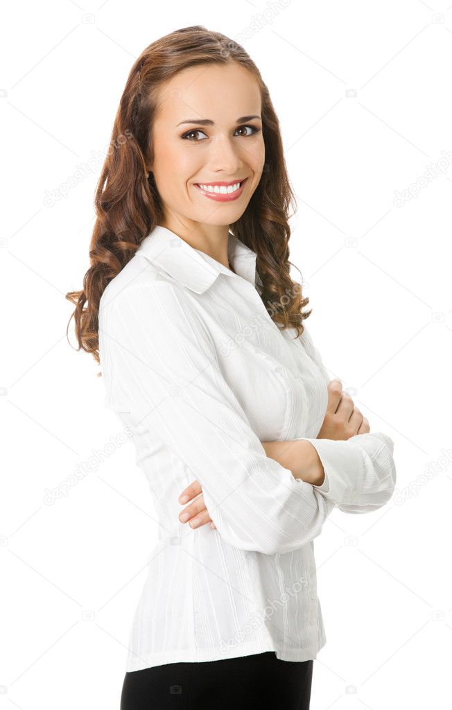 Business woman, isolated on white background