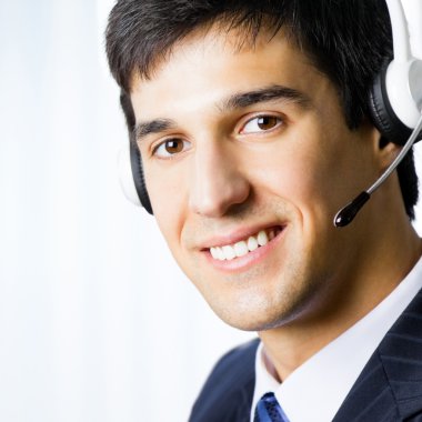 Customer support phone operator clipart