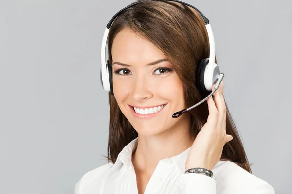 Podpora telefonní operátor v headsetu — Stock fotografie