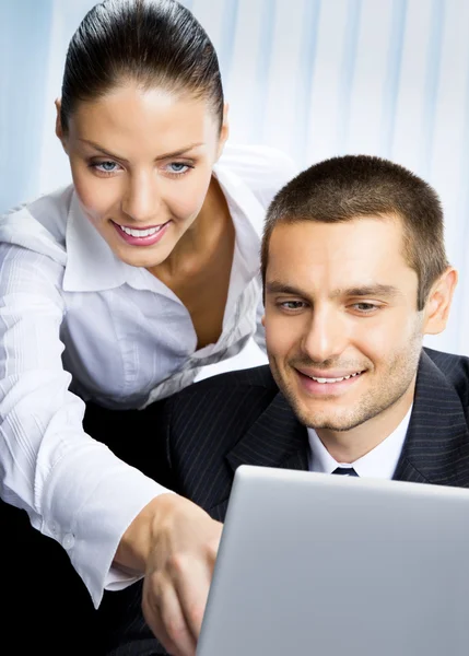Two business working with laptop — Stock Photo, Image