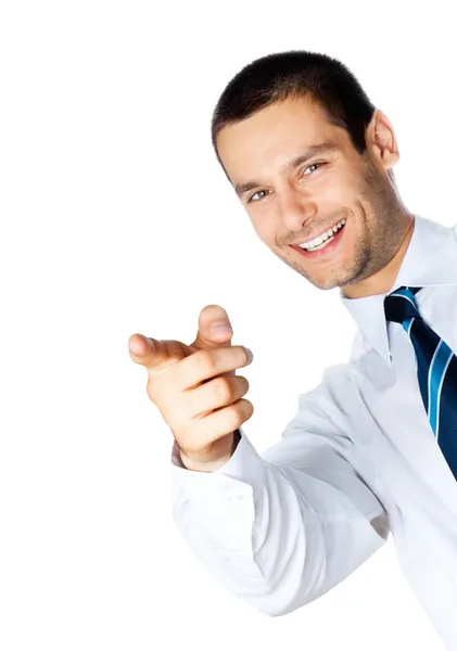 Business man pointing, isolated — Stock Photo, Image