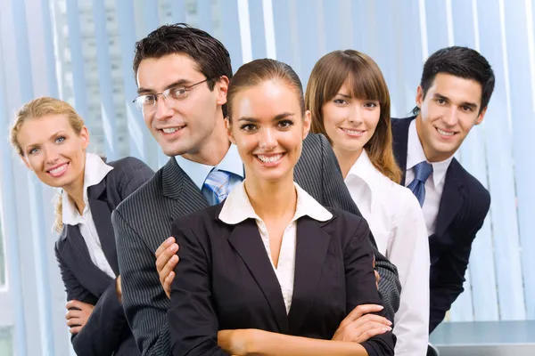 Portrait of happy successful business team at office — Stock Photo, Image