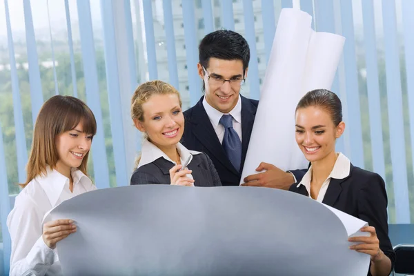 Successful business team planning or brainstorming at office Stock Photo