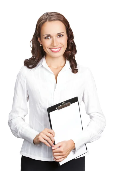 Бізнес-леді з кишені, ізольовані — стокове фото