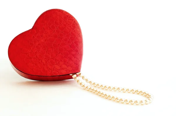 Necklace in a heart case — Stock Photo, Image