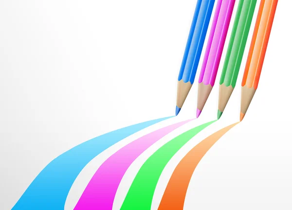 Set de creioane colorate pe fundal alb — Fotografie, imagine de stoc