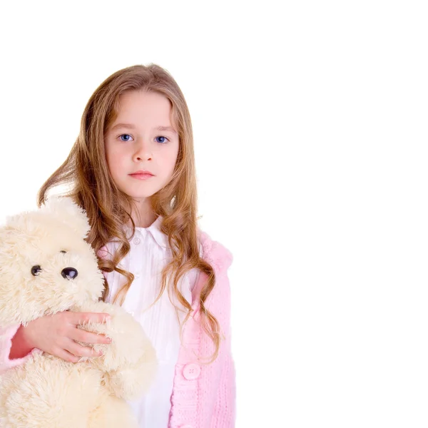 Молодая девушка с медведем — стоковое фото