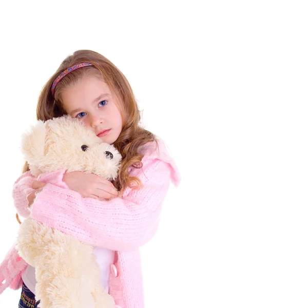Young girl with bear — Stock Photo, Image