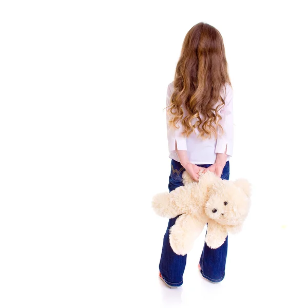 Jeune fille avec ours — Photo