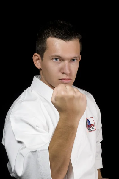 Karate young male fighter — Stock Photo, Image