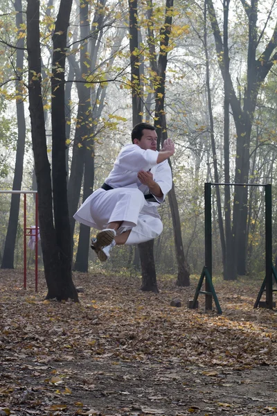 Karate jump — Stock Photo, Image