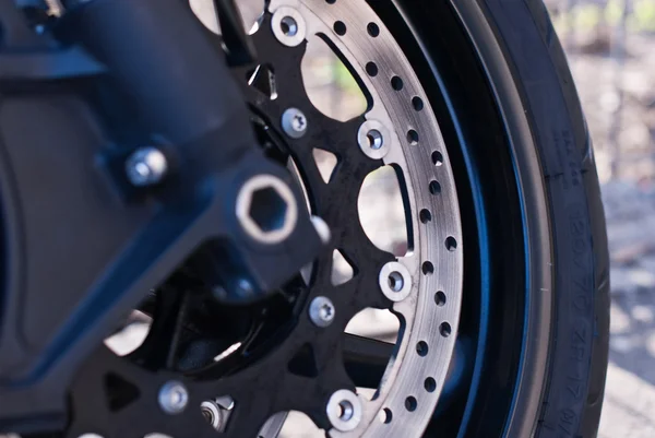 stock image Motorbike tire with brake system