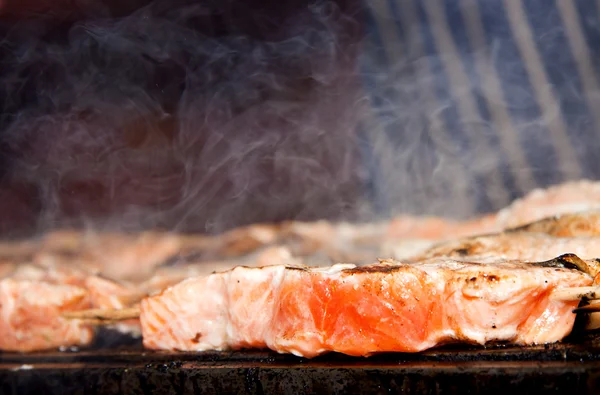 Salmon barbeque. — Stock Photo, Image