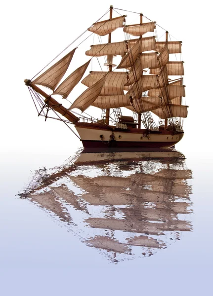 Clipper reflection. — Stock Photo, Image