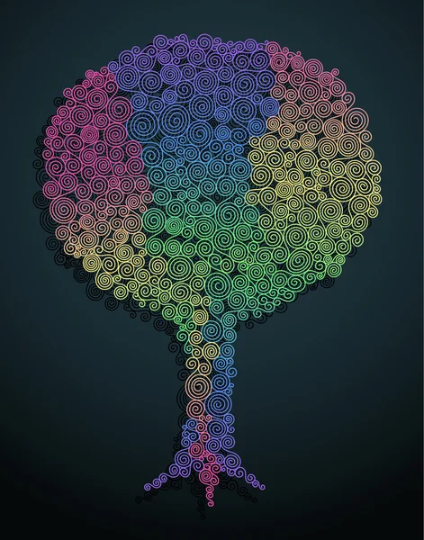 Rainbow tree — Stock Vector