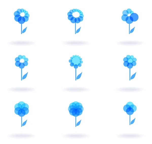 Icônes de fleurs — Image vectorielle