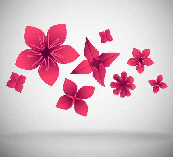 Paper Flowers — Stock Vector
