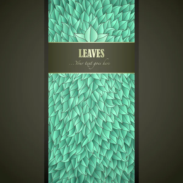 Étiquette feuilles vertes — Image vectorielle