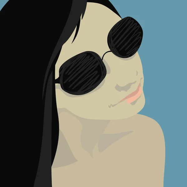 Menina com óculos de sol — Vetor de Stock