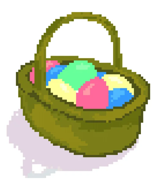 Pixel Easter Basket — Stockvector